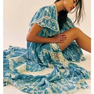 NWT!!! Free People Blue  Bonnet  Maxi Dress